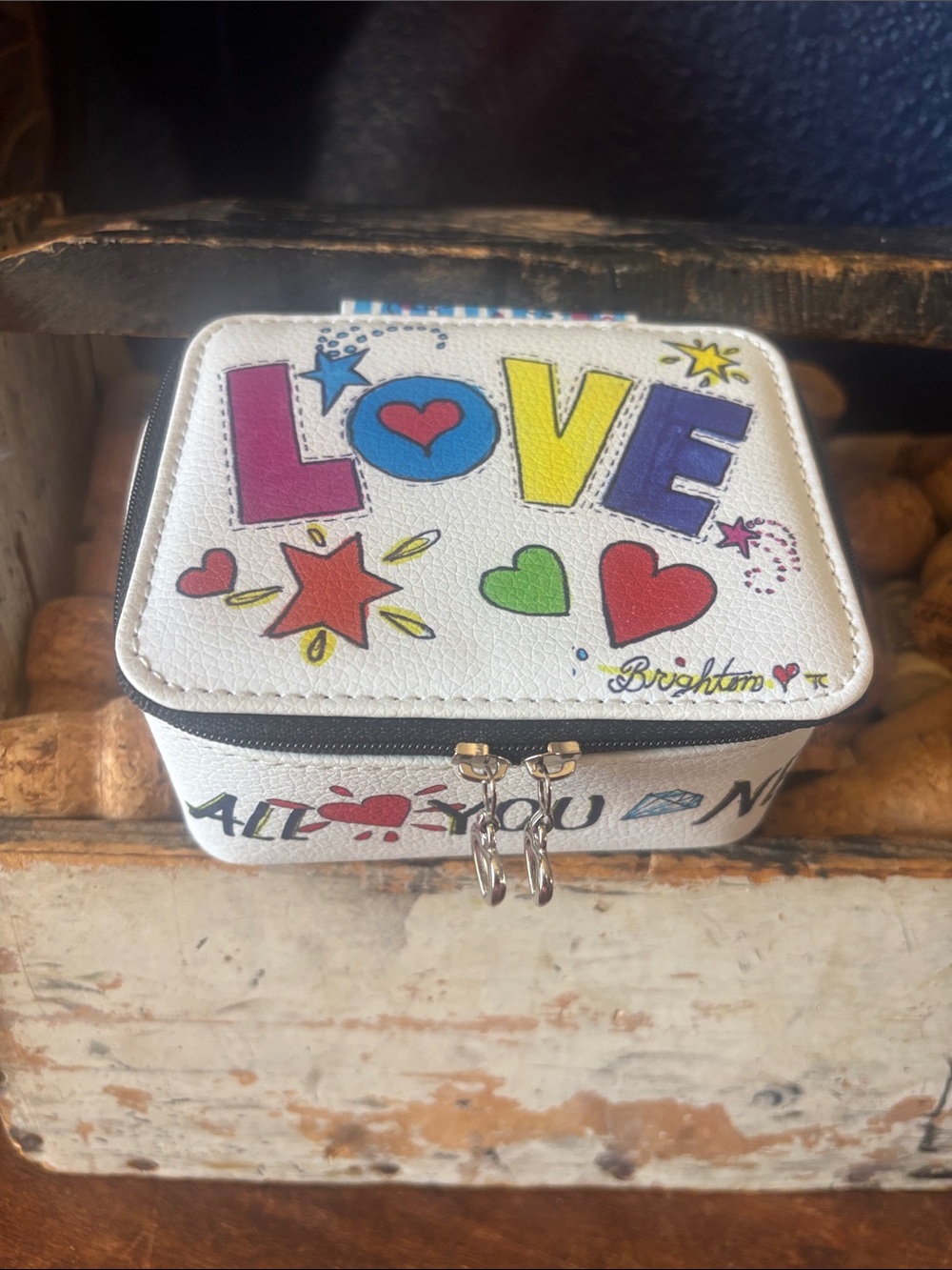 Brighton All you need is LOVE Jewelry travel Case with Colorful Pop Art